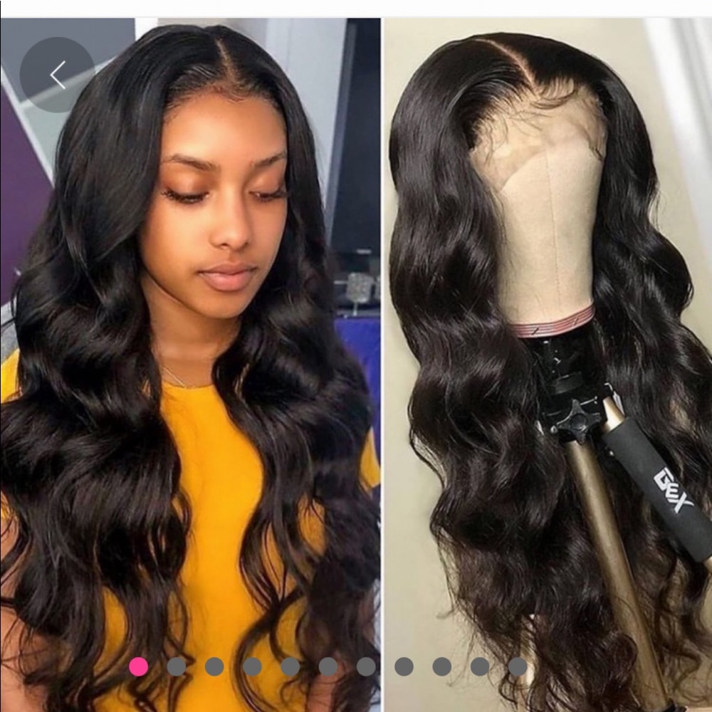 ISEE hair body wave lace front wig 13x6 16 inches 1b color